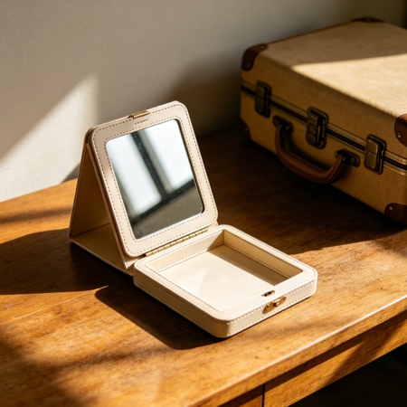 Foldable Travel Vanity with Carry Case and Small Mirror
